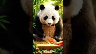 An adorable pandaCooiking 3  #shorts #animals #cooking #funny 1