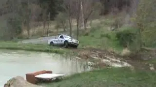 truck in pond