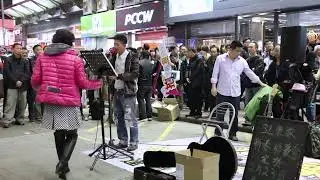 Words + Massachusetts + Sealed With A Kiss + Five Hundred Miles-3L樂隊 香港旺角街頭表演Busking Hong Kong140125