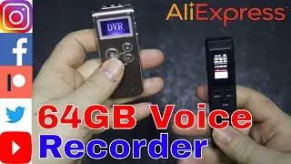 64 GB Digital Voice Recorder - Voice Activated Audio Recording - Noise reduction with MP3 playback