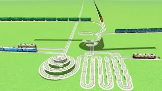 CRAZY 🐍EIGHT TRAINS CROSSIN SLIDE CIRCLE RISKY ZIG ZAG CURVE💝 RAILRAOD RAILWORK BEANG 
