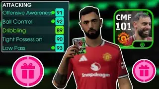 🎁 Free POTW Bruno Fernandes 101 Rated in eFootball 2026 Mobile | Max Stats Showcase ⚽🔥