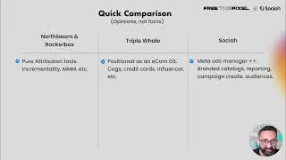 Differences between - Northbeam, Triple Whale, Rockerbox, Socioh - and which app should I use?