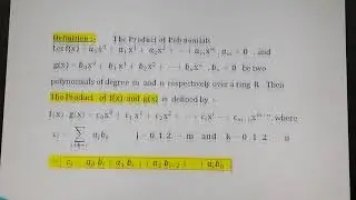 جبر الحلقات ( ضرب وجمع متعددات الحدود)..