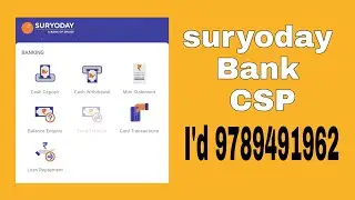 Suryoday bank CSP point I'd  new account open bank Aeps service opening current account I'd call