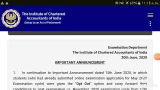 icai opt out extension date|icai opt out date|ca exam|icai extension date for opt out|ca nov 2020