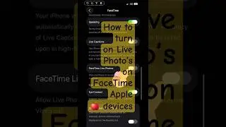 How to turn on Live Photo&rsquo;s on FaceTime Apple devices and iPhone  || #iphone #tech #shortsvideo #ios