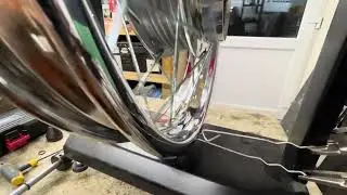 Kawasaki Z1A Rebuild. The rear wheel is laced and true. 