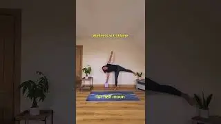 Half moon pose  how to stay in alignment in yoga poses. #yogainspiration #yoga #yogaforbeginners