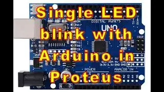 Single LED blink with Arduino in Proteus