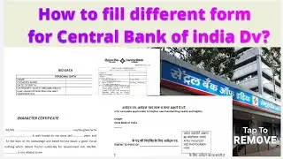 All form fill up for Central Bank of India DV ✌️