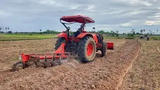 Tractor Kubota M6040 SU Plow Field,Tractor Khmer Farmer