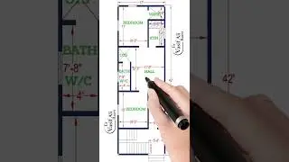 🏠 17x42 House Plan | Modern 2BHK House Design | Small Plot Home Design  #housedesign #homedesign
