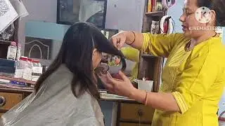Very light hair mein very beautiful layers haircut very easy tarike se#youtube