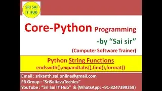 Python String Functions || Python String endswith(), expandtabs(), find(), format() functions || #70