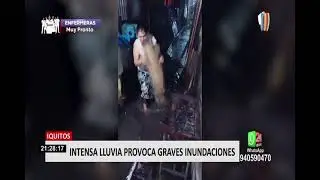 Calles y avenidas convertidas en r&iacute;os dej&oacute; torrencial lluvia en Iquitos