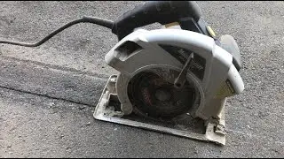 DIY - cutting Asphalt with circular saw - walkway/driveway project Part 1
