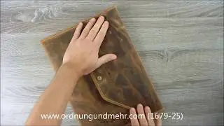 Greenburry Leder Dokumentenmappe A4 Vintage antik braun Aktenmappe 1679-25