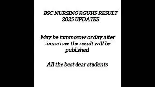 BSC NURSING RESULT UPDATE 2025??#bscnursingresult