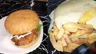 2 minutes Big Vs Small Zinger Burger Recipe. Gone Wrong #ASMRFood  #SilentCooking  #KitchenASMR