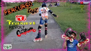 PERCURSO TEST/PATINS TRAXART REVOLT CUSTOM BASE GRAFITTI E RODAS 125mm LED🤑😍
