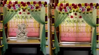 Ganpati decoration ideas/ simple & easy festival mandap decoration ideas for home