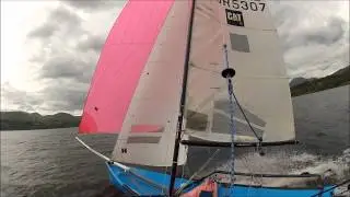 Fast Laser 5000 sailing on Loch Lomond