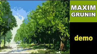 contemporary canadian painter Maxim Grunin painting a landscape start to finish