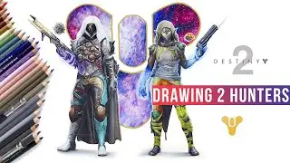 Coloured Pencil Drawing of two hunters! | DESTINY 2