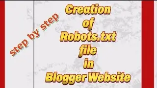 How to create Robots.txt file in Blogger Website #smartlly
