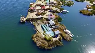 The Uros Floating Islands Drone fly 4K