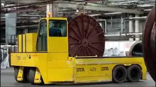 Cable reel transporter battery driven