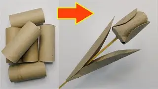 Fantastic Recycling Art Idea / Easy Paper Tulip Tutorial / Super Toilet Paper Roll Crafts