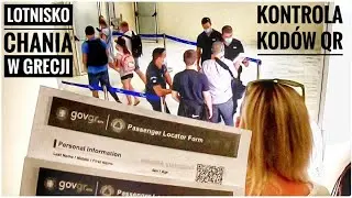 Grecja 2020 - przelot samolotem, kontrola kodów QR na lotnisku w okresie pandemii koronawirusa