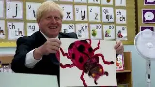 Johnson paints a 'very scary ladybug'