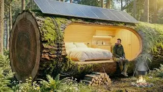 Building a House in the forest (ASMR) - A secret house inside Tree