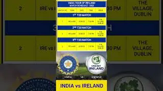 India vs Ireland / ind vs ire match schedule 2023 / ind vs ire match