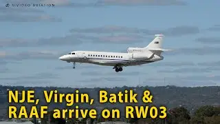 National Jet Express, Virgin Australia, Batik Air, Royal Australian Air Force arrive on RW03.