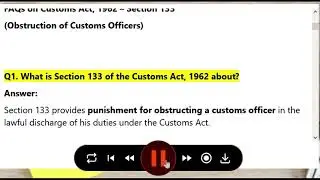 Custom Act, 1962 FAQ Sec 131 TO 160 in english