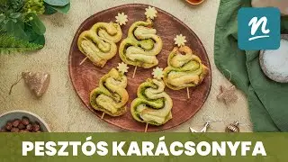 Rukkolapesztós karácsonyfa leveles tésztából recept | Nosalty