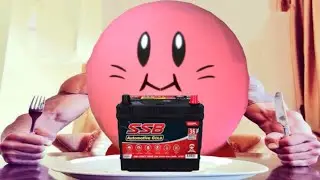 kirby eats a car battery