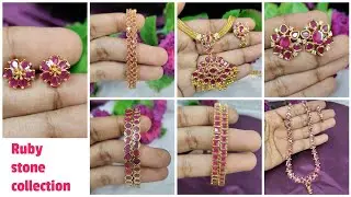 Ruby stone earrings,bangles,necklace collection|whatsapp 8754252999 #earrings #bangles #online #ruby