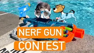 Kids Nerf Gun Contest | Swimming For Nerf Guns | Leos playplace