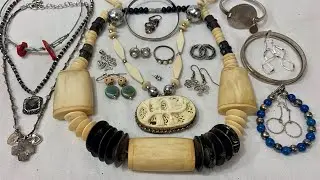 Goodwill Bluebox Jewelry Unboxing! New Jersey Bag #2! Tribal, Sorrelli, & lots of Sterling silver!