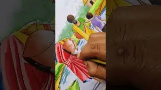 nice village pond scenery#shorts#watercolor#village
