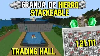🪨🪨Granja De Hierro Stackeable Con Trading Hall Minecraft Bedrock 1.21.111🪨🪨