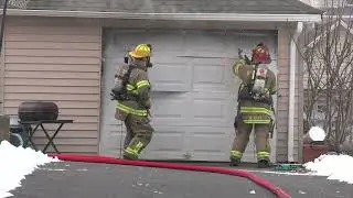 ARRIVAL VIDEO:  Whitehall firefighters respond to garage fire on Fuller Street