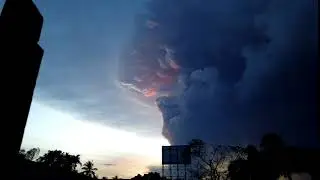 Taal Volcano Eruption, view from San Pablo City Laguna. Time lapse at 5:50 PM Jan. 12, 2020