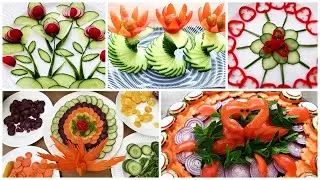 10 Handmade Salad decoration | Fruit & Vegetable Carving design ideas