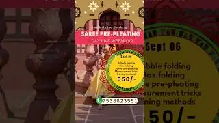 saree draping course online at 550 #sareedrapping #sareeprepleatingandfolding #workshop #trending